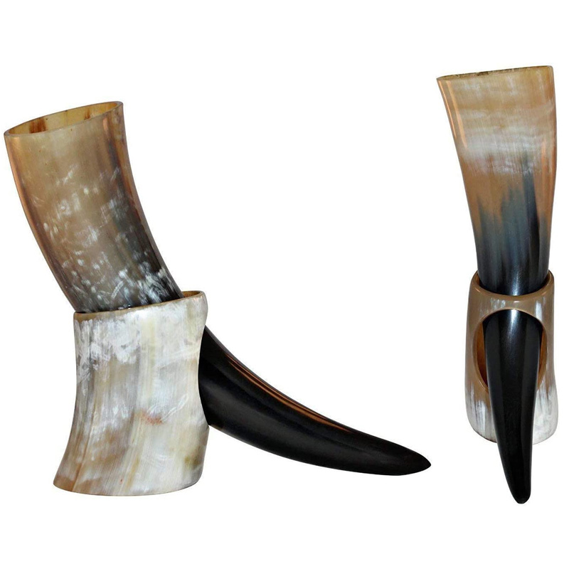 Ounce Natural Style Viking Wine/Mead Drinking Horn with stand - Authentic Medieval Inspired Mug - Image 2