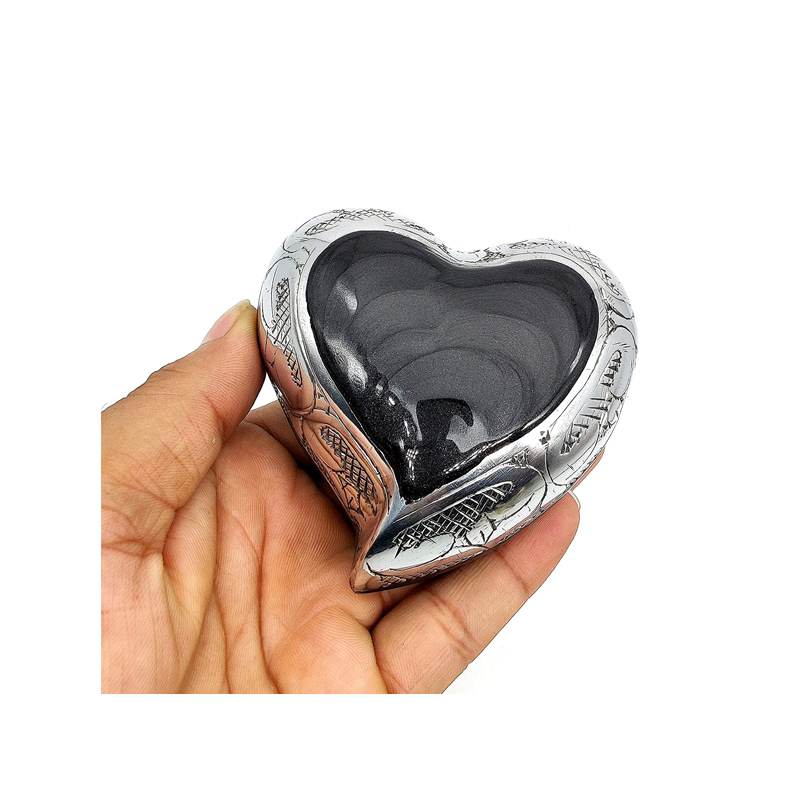 Gray Heart Keepsake Urn - Mini Ash Urn Small Handcrafted Cremation Urn for Ashes Tribute to Loved - Image 2