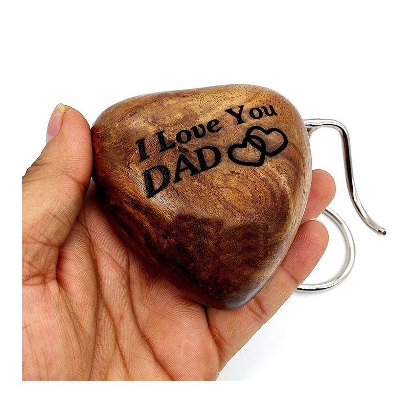 Wooden Heart Keepsake Urn Mini Ash Urn Small Handcrafted Cremation Urn for Ashes Tribute to Your DAD - Image 2