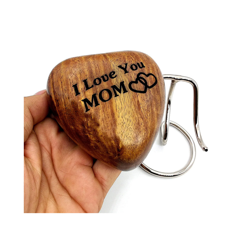 Wooden Heart Keepsake Urn Mini Ash Urn Small Handcrafted Cremation Urn for Ashes Tribute to Your MOM - Image 2
