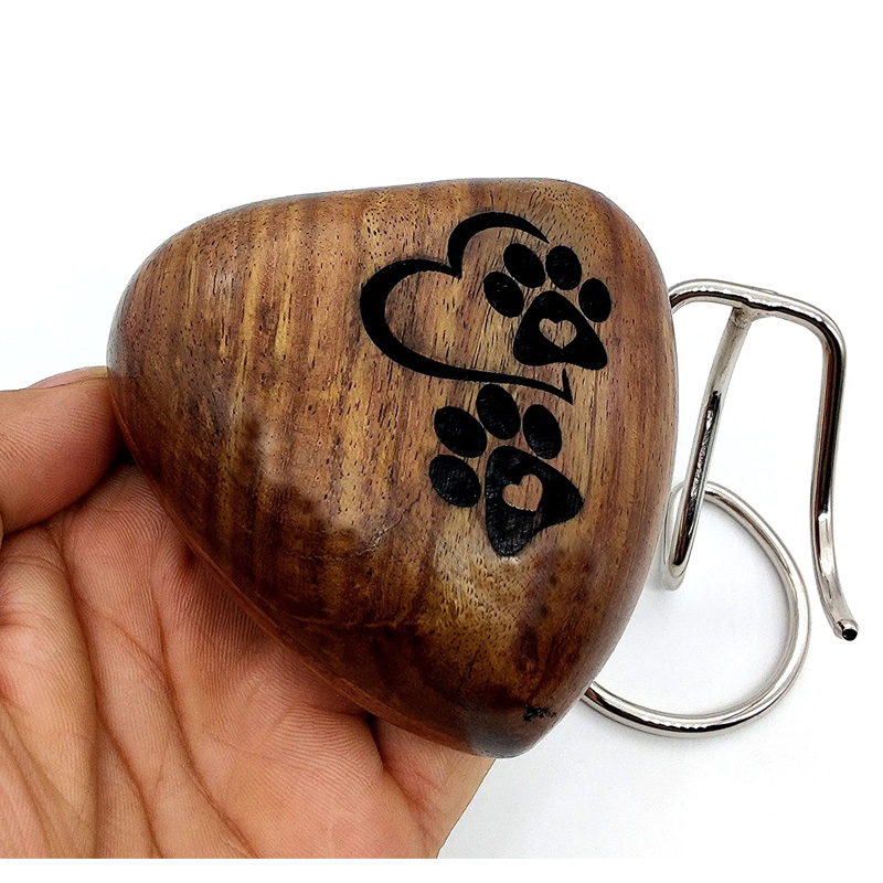 Wooden Heart Keepsake Urn - Mini Ash Urn Small Handcrafted Cremation Urn Tribute to Your Loved Pets - Image 2