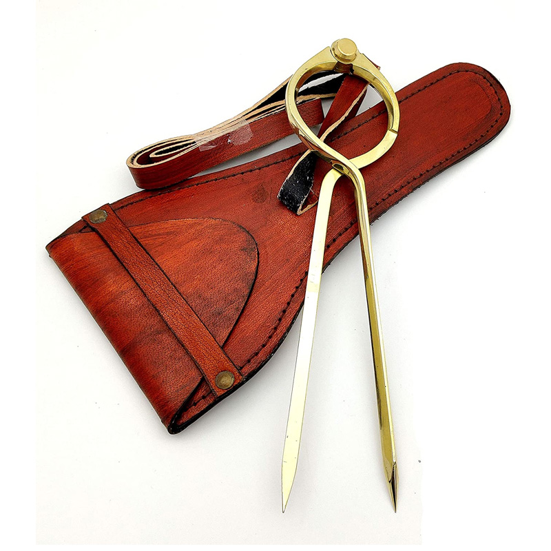 Vintage Navigation Straight Pattern Artist Divider Solid Brass Drawing Tool Navigation Compass - Image 3