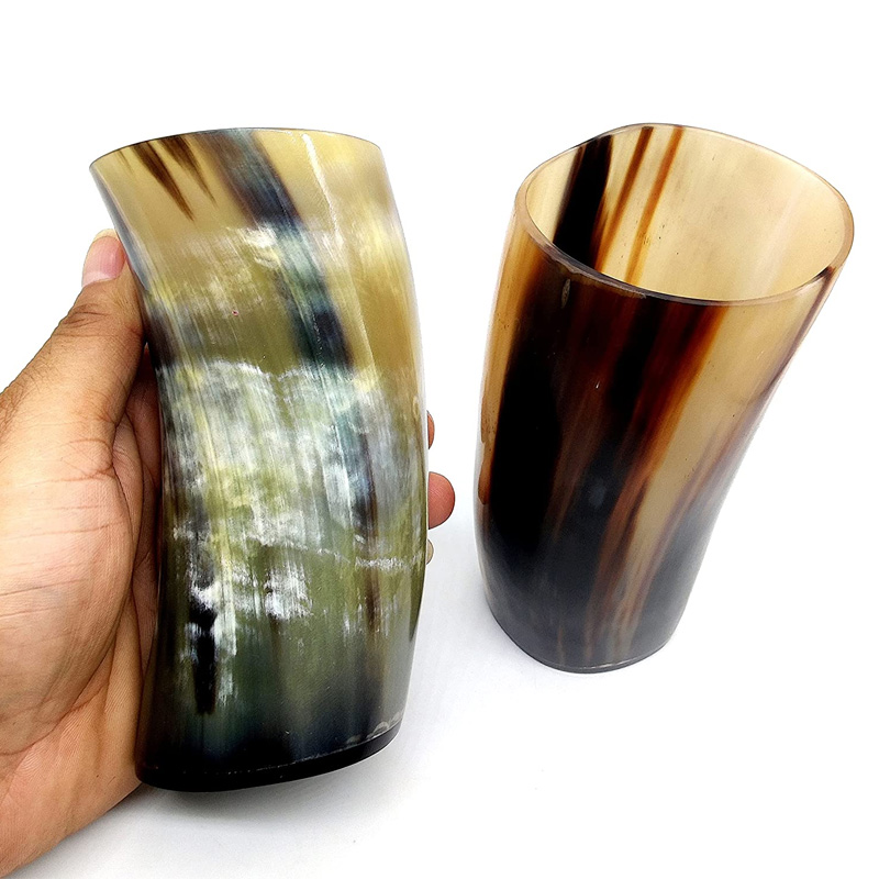 Viking Drinking Horn Tumblers Set of 4 – Handmade Cups for Wine Beer Ale Safe and Unique Drink Cup - Image 2