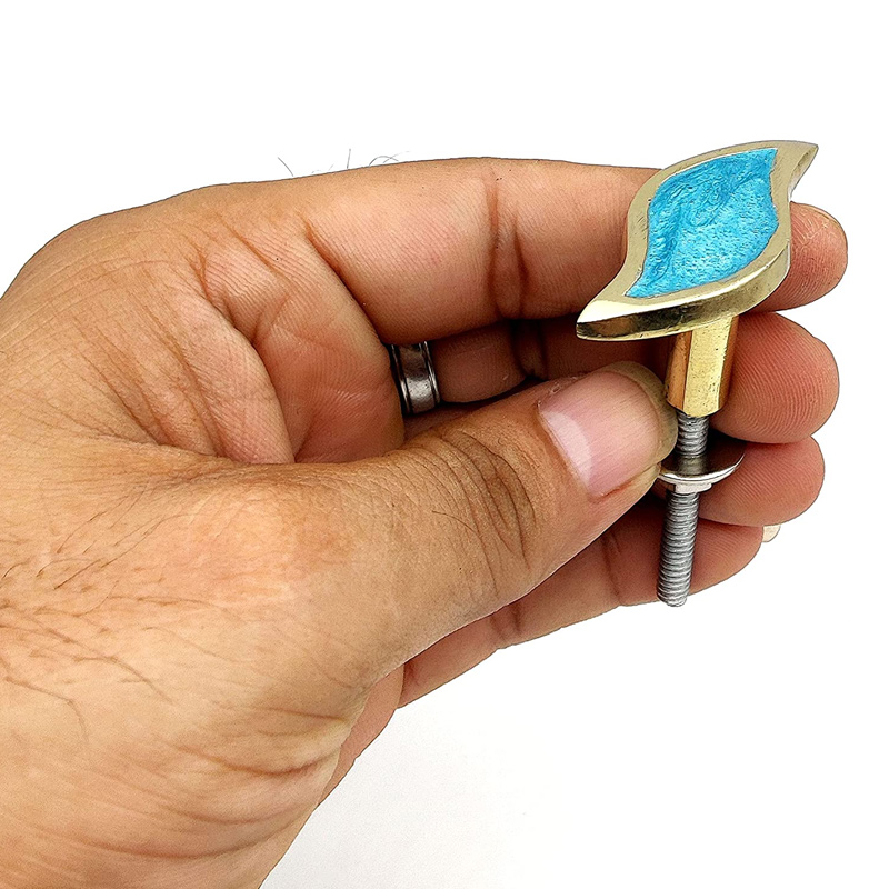 Brass knobs Full Brass Solid Blue Finish Handmade Drawer Knobs Cabinet Pull Handles/Furniture - Image 3