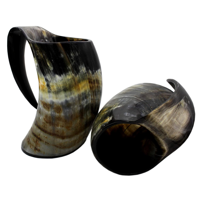 Game of thrones stark house viking drinking horn mug wolf carved tankard Drink Mead & Beer - Image 2