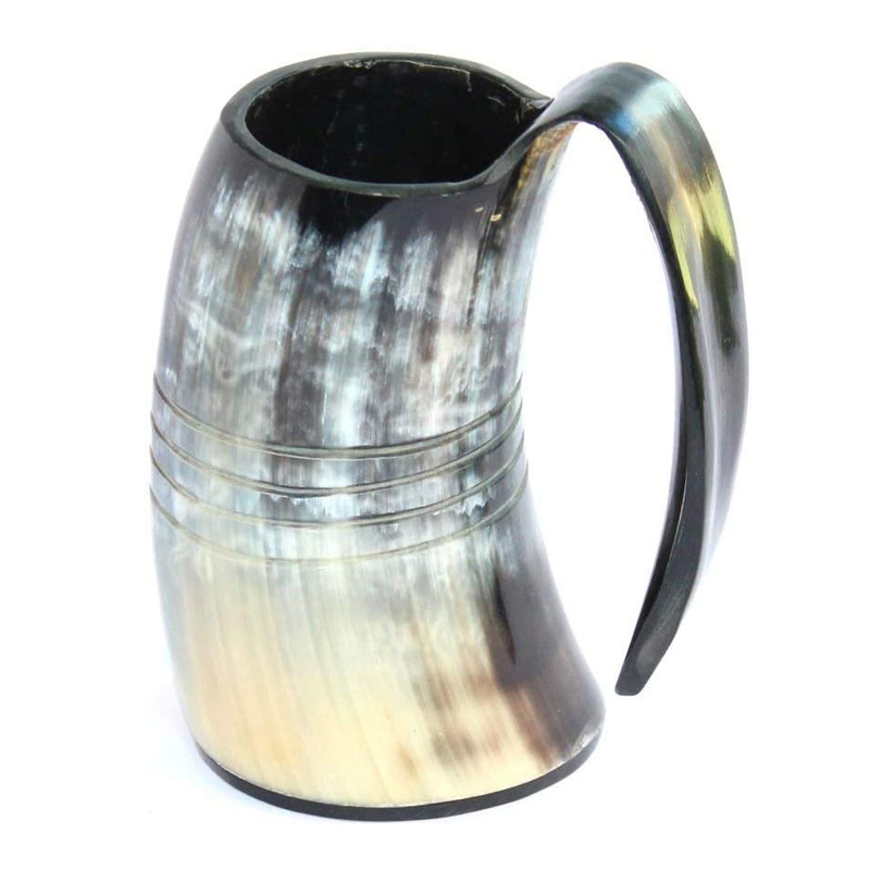 VIKING DRINKING HORN MUG Handcrafted Ox Cup Goblet - Drink Mead & Beer Like Game of Thrones