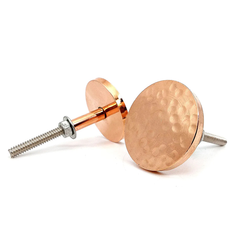 Hammered knobs Full Brass Copper Finish Solid Handmade Drawer Handles/Furniture Hardware - Image 3