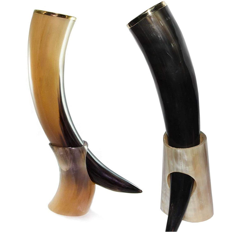 Ounce Natural Style Viking Wine/Mead Drinking Horn with stand - Authentic Medieval Inspired Mug - Image 3