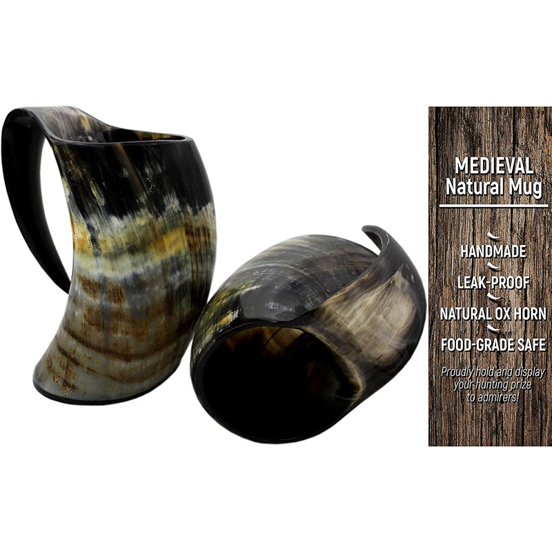VIKING DRINKING HORN MUG Handcrafted Ox Cup Goblet - Drink Mead & Beer Like Game of Thrones - Image 3
