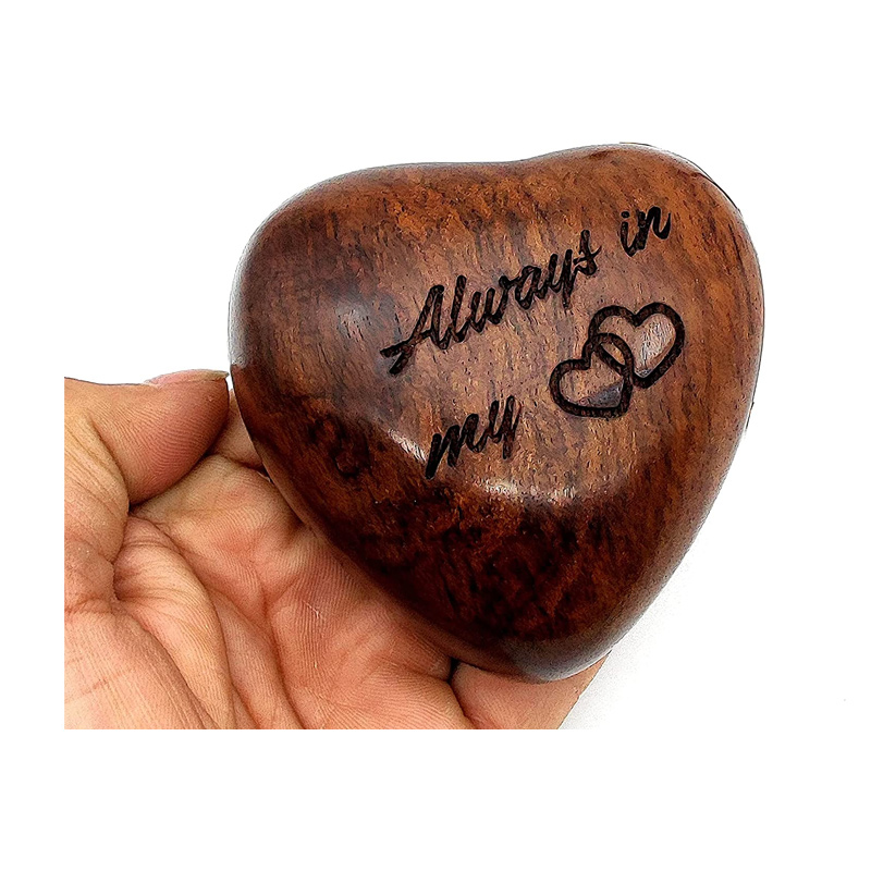 Wooden Heart Urn Keepsake Cremation Urn for Human pet Ashes Handcrafted Urn Heart Shaped - Image 2