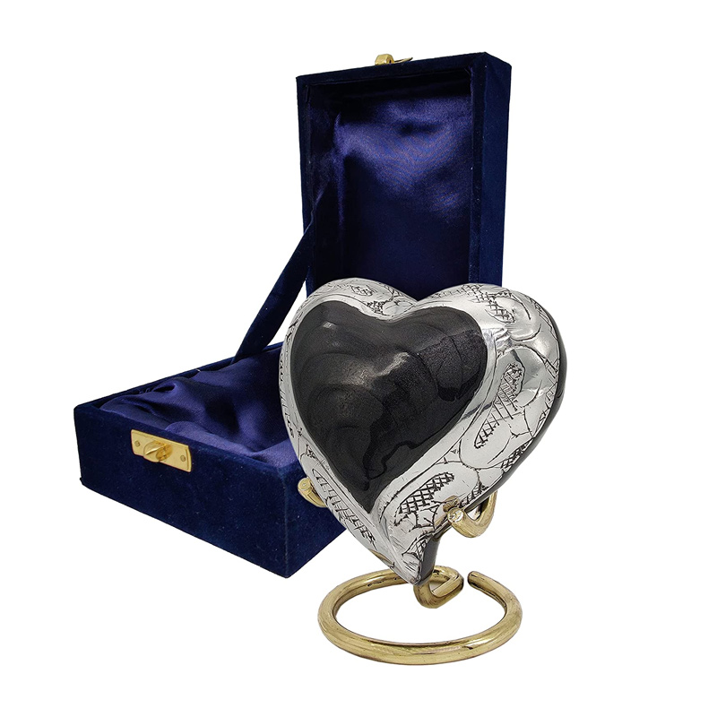 Gray Heart Keepsake Urn - Mini Ash Urn Small Handcrafted Cremation Urn for Ashes Tribute to Loved - Image 3