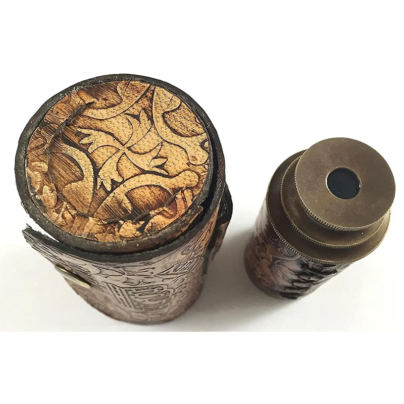 Nautical Handheld Pirate Brass Telescope with Box Case Sailor Home Decor Pirate Captain Boat Gift - Image 3