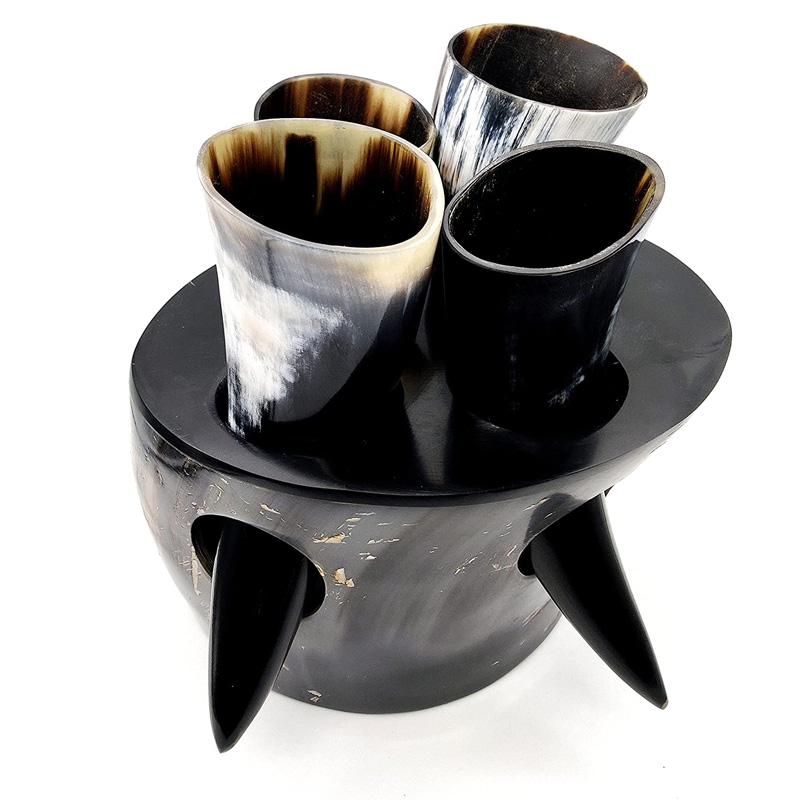 The Original Handcrafted Authentic Viking Drinking Horn set Tankard for Beer, Mead - Image 3