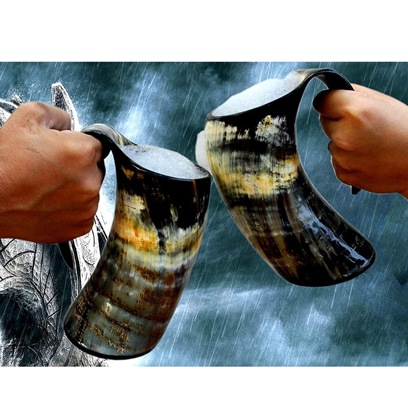 VIKING DRINKING HORN MUG Handcrafted Ox Cup Goblet - Drink Mead & Beer Like Game of Thrones - Image 4