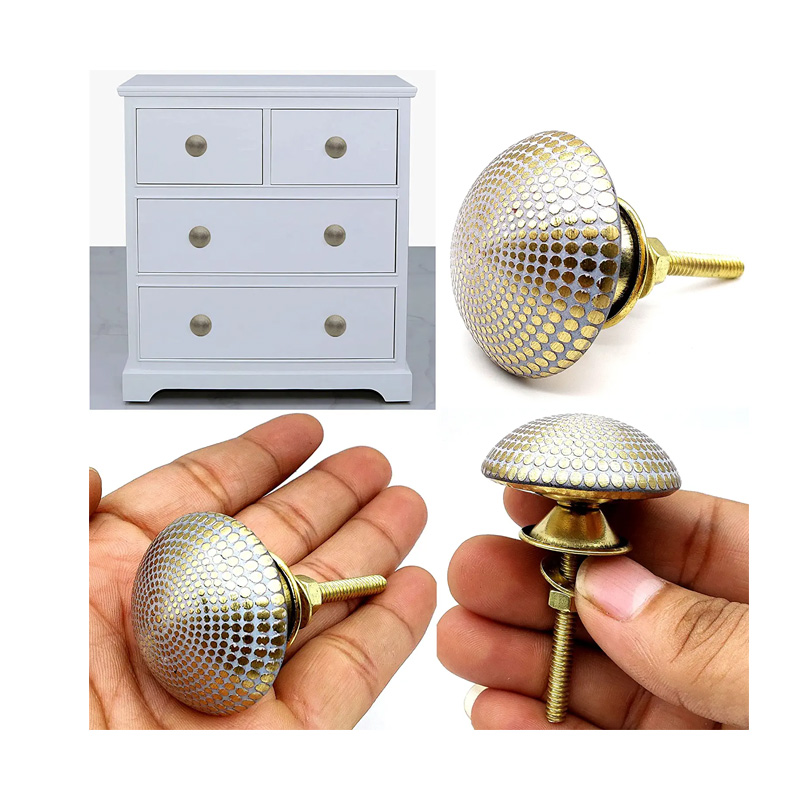 Brass Cabinet Knobs Pulls for Drawers and Dressers Handmade Decorative White doted Drawer Knobs - Image 4