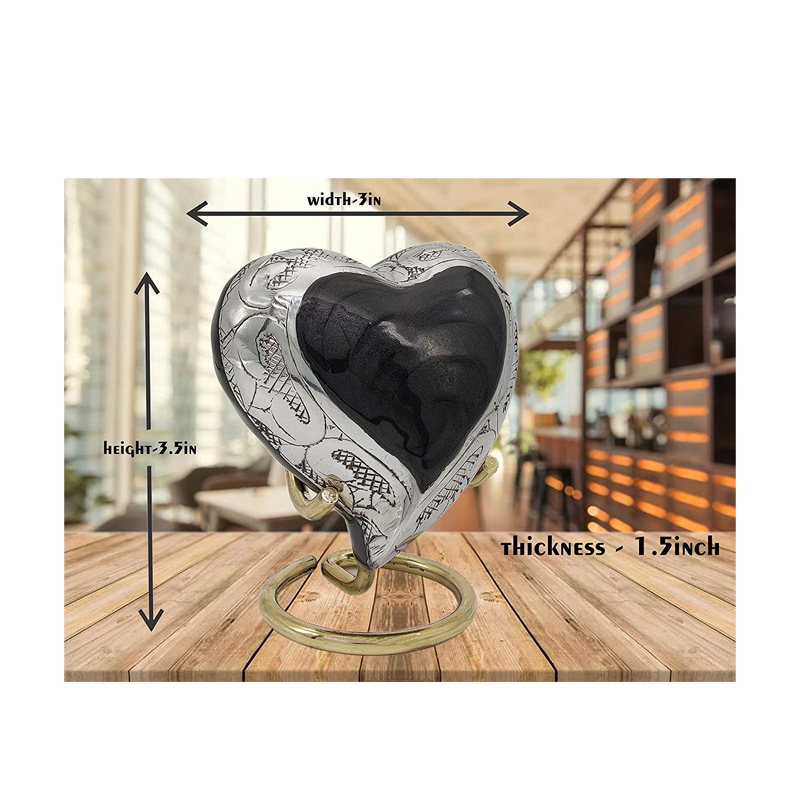Gray Heart Keepsake Urn - Mini Ash Urn Small Handcrafted Cremation Urn for Ashes Tribute to Loved - Image 4