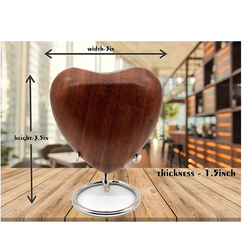 Wooden Heart Keepsake Urn - Mini Ash Urn Small Handcrafted Cremation Urn Tribute to Your Loved Pets - Image 4