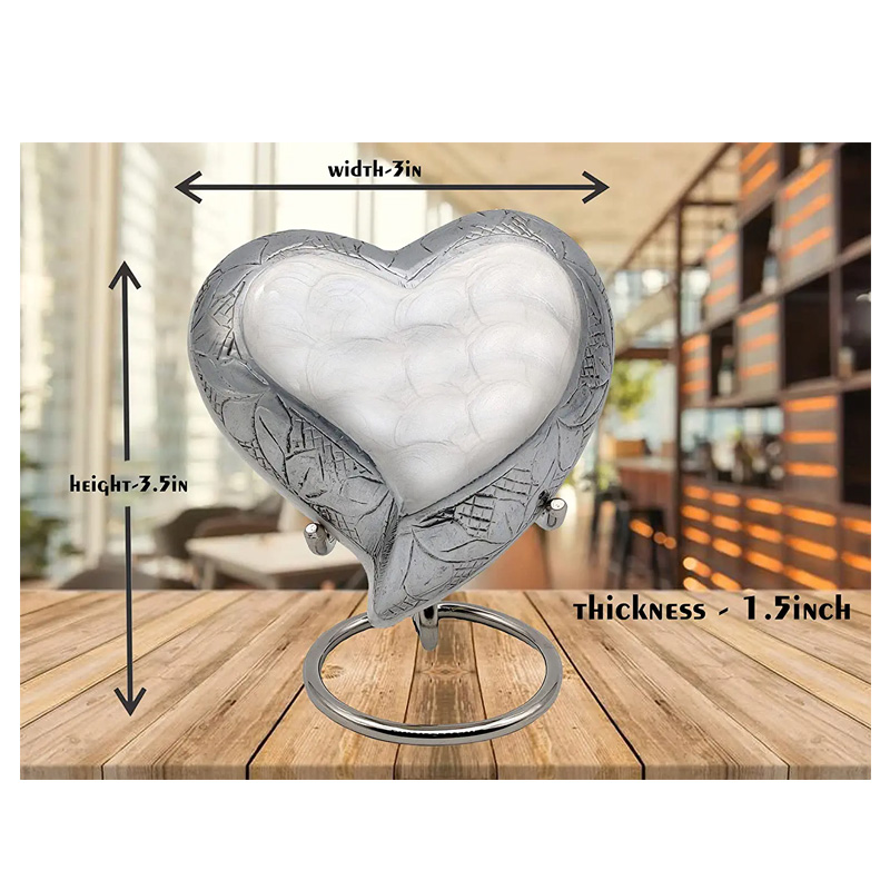 White Heart Keepsake Urn Mini Ash Urn Small Handcrafted Cremation Urn for Ashes Tribute to Your Love - Image 4