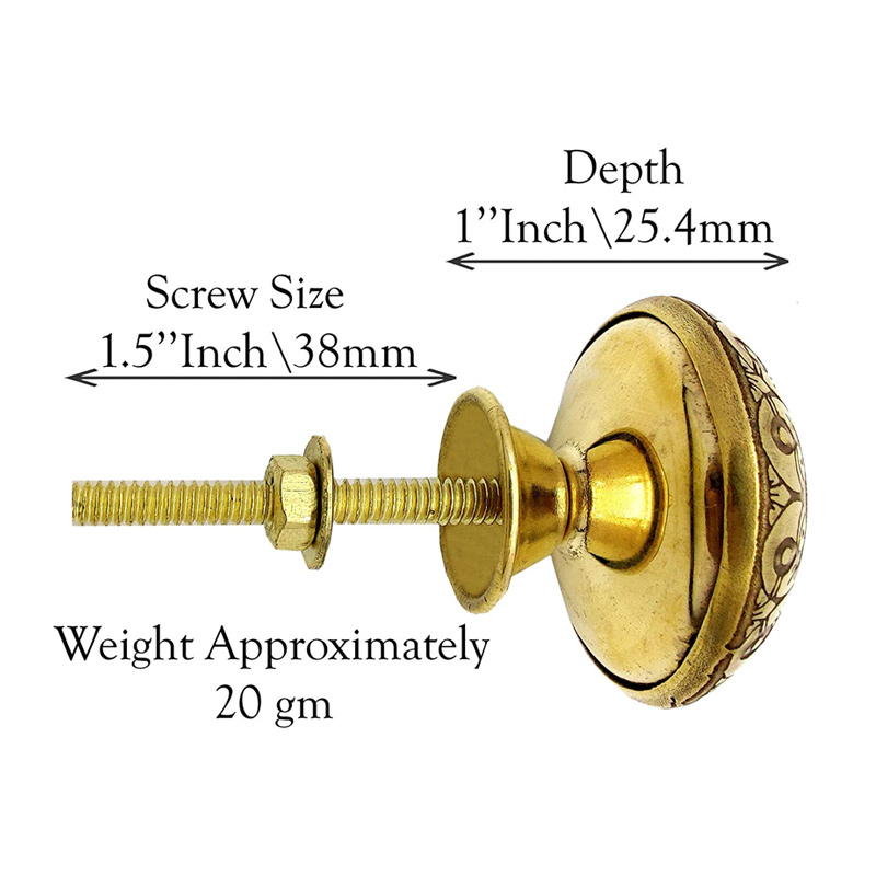 Brass and Copper Door Knobs/Drawer Wardrobes & Kitchen Cupboards/ Handmade Classic Decor Engraved - Image 4