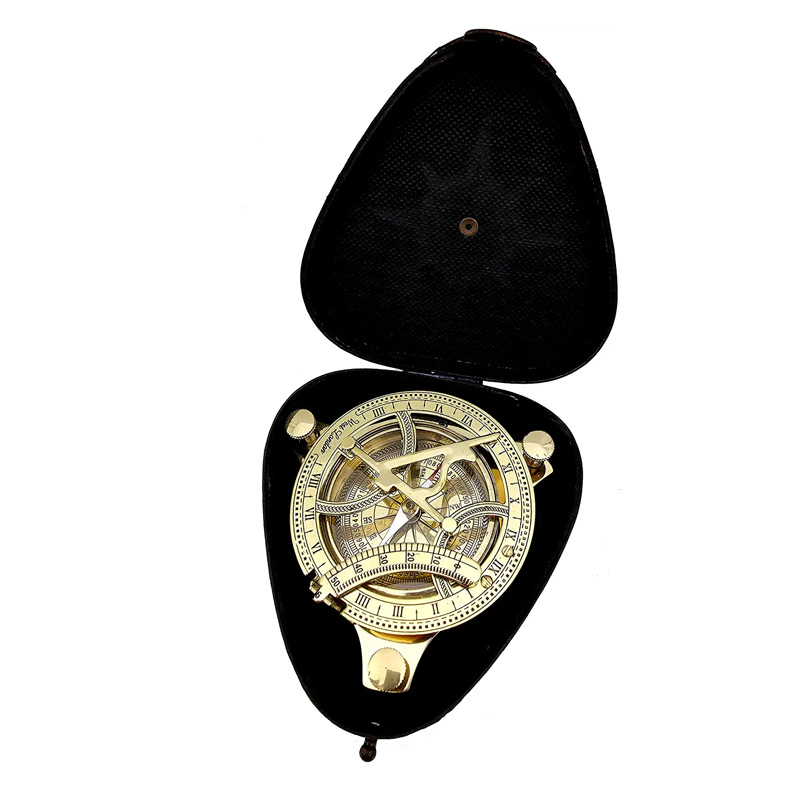 Nautical West London Sundial Compass Premium Quality Handcrafted Brass Compass with Leather CaseBox - Image 3