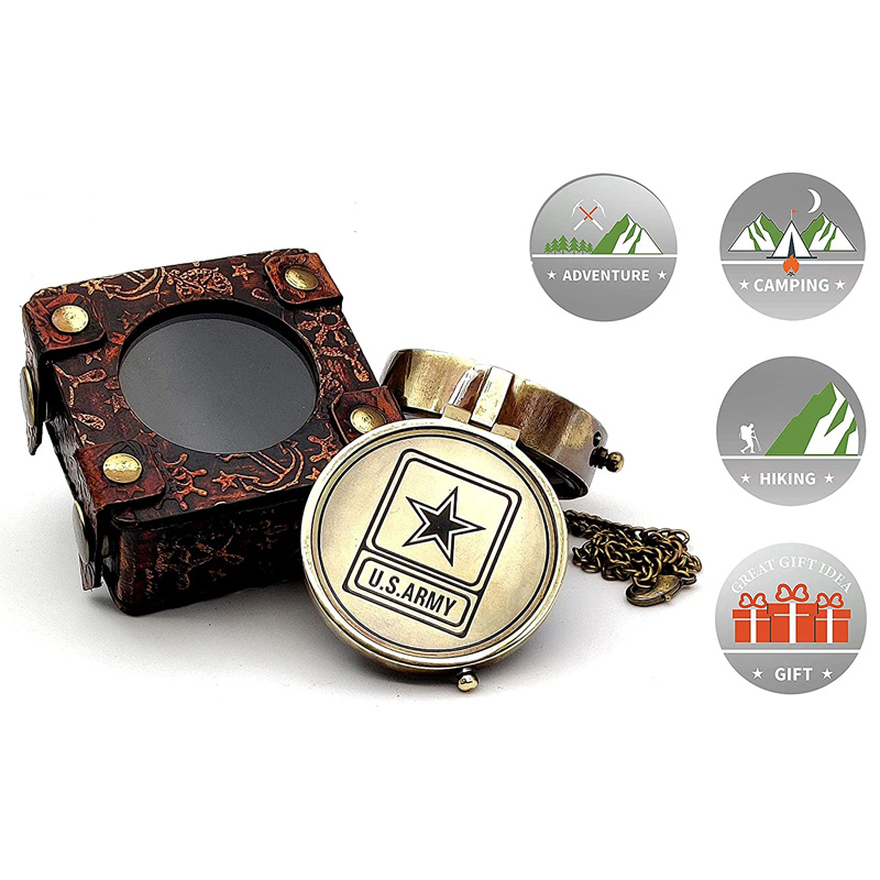 Army Engraved Brass Military Nautical Marine Perfect Gift for Army Person Navigation Compass - Image 4