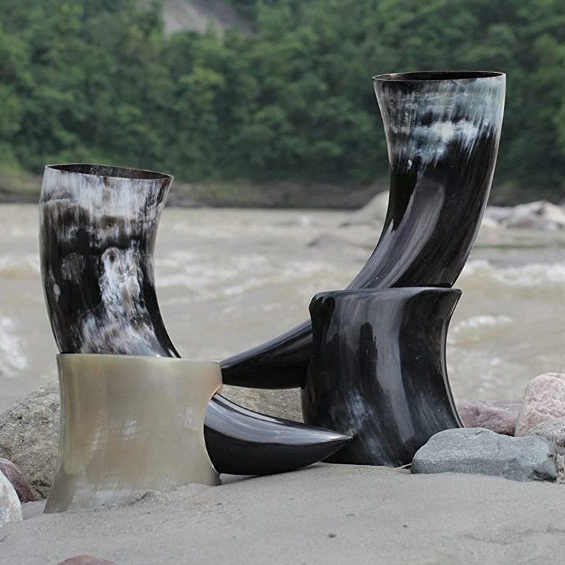 Viking Beer horn mug Game of thrones vikings horn with stand 16oz Medieval Drinking Horn - Image 4
