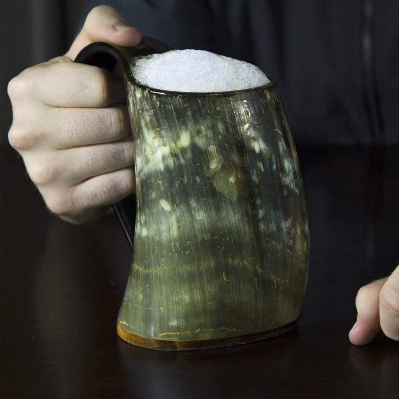 VIKING DRINKING HORN MUG Handcrafted Ox Cup Goblet - Drink Mead & Beer Like Game of Thrones - Image 4