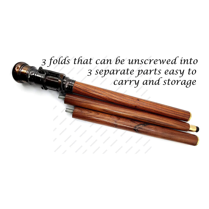Brass Walking Stick Vintage Handle Victorian Telescope Head Foldable Stick Cane for Men and Women - Image 5