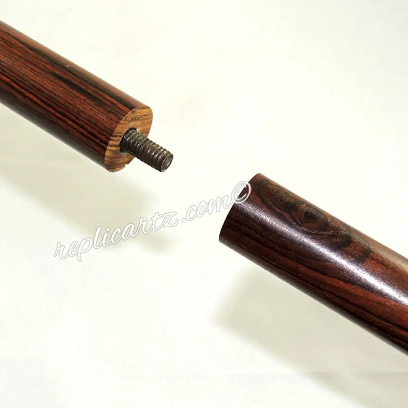 Sun & Moon Vintage Brass Handle Victorian Telescope Head Foldable Wooden Walking Stick - Image 5