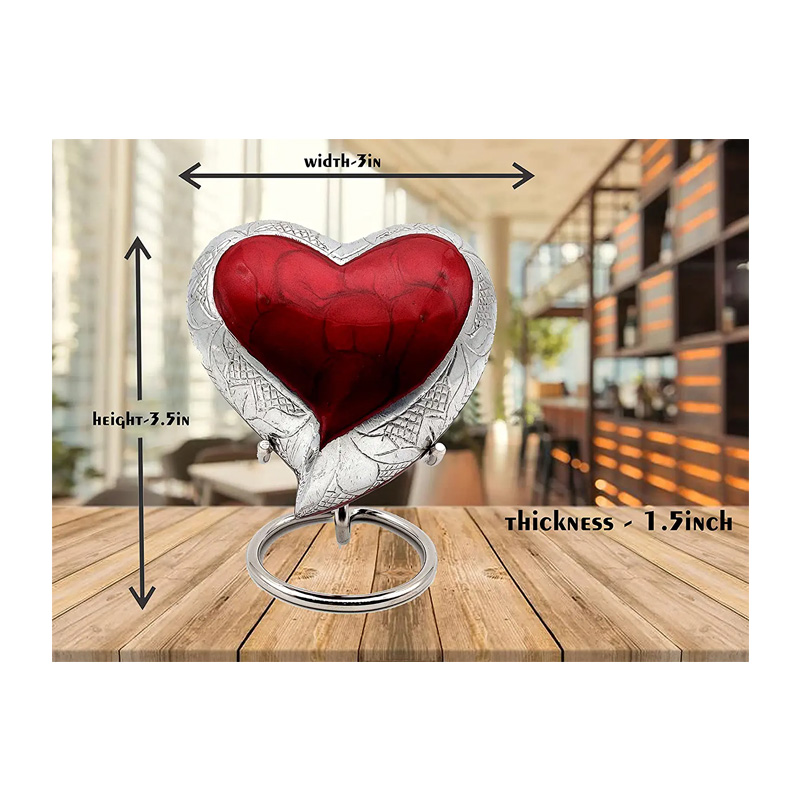 RED Heart Keepsake Urn Mini Ash Urn Small Handcrafted Cremation Urn for Ashes Tribute to Your Loved - Image 5