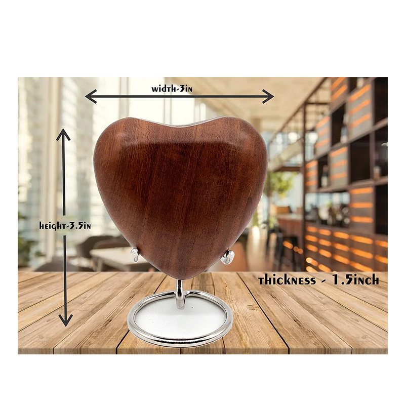 Wooden Heart Keepsake Urn Mini Ash Urn Small Handcrafted Cremation Urn for Ashes Tribute to Your DAD - Image 5