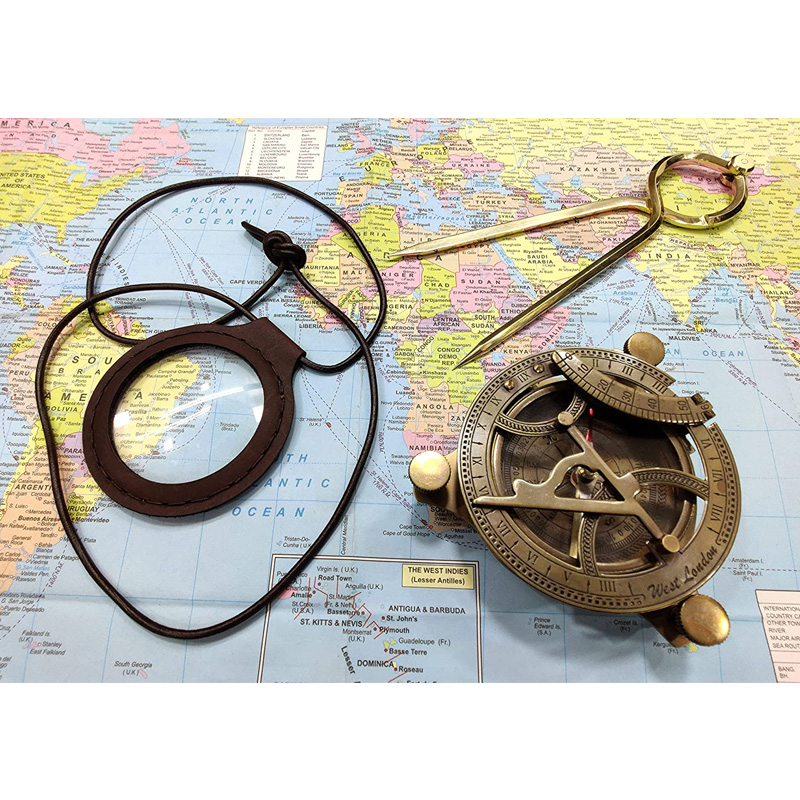 Magnifying Glass Pendant Nautical Vintage Leather Strap Necklace Magnifying Glass Magnifier Pendant