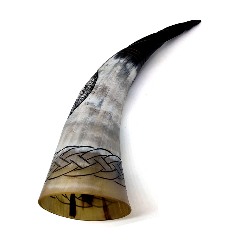 Viking Inspired Hand Engraved creative carvings Ox-Horn Authentic Handmade Drinking Horn - Image 3