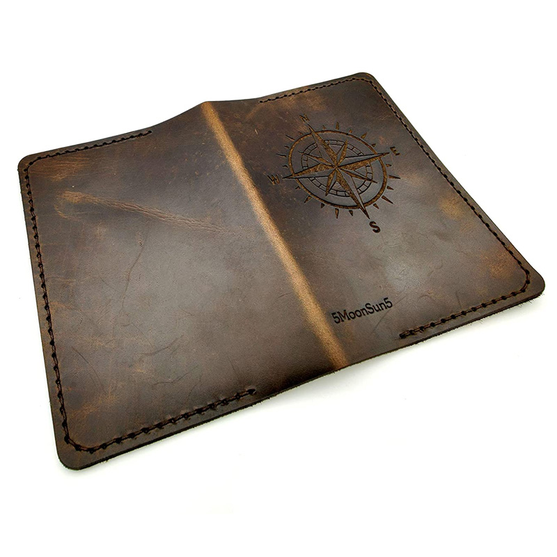 Genuine Full Grain Leather Passport Cover Field Notes Cover Wallet Gift for Traveler Passport Case - Image 4