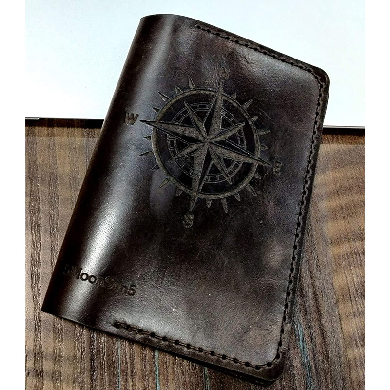 Genuine Full Grain Leather Passport Cover Field Notes Cover Wallet Gift for Traveler Passport Case - Image 3