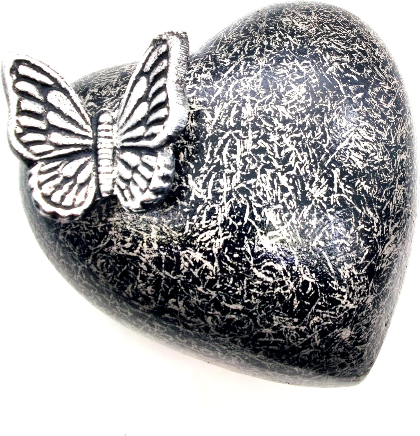 Butterfly Heart Cremation Urn - Memorial Ashes Keepsake for Women and Men, Hand Painted with Butterflies, Hand-Shaped Stand - Image 4