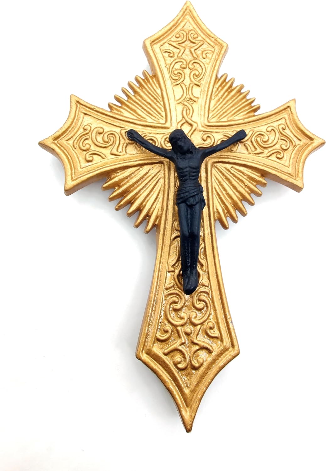 Crucifix Cross - Large Handmade Metal Wall Cross - Heavy Duty for Indoor/Outdoor Use - Ideal for Churches - Premium Velvet Box Included