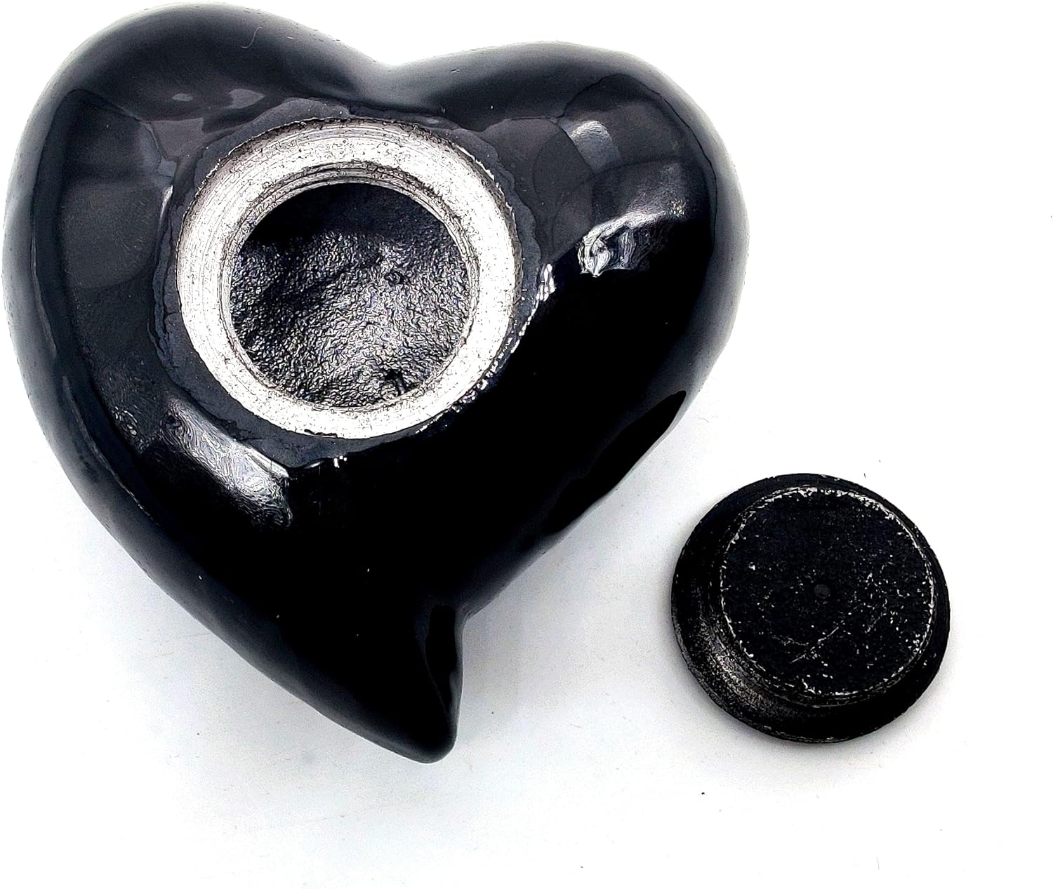 Heart-Shaped Cross Urn for Human Ashes | Handcrafted Keepsake with Stand & Gift Box (Black) - Image 2