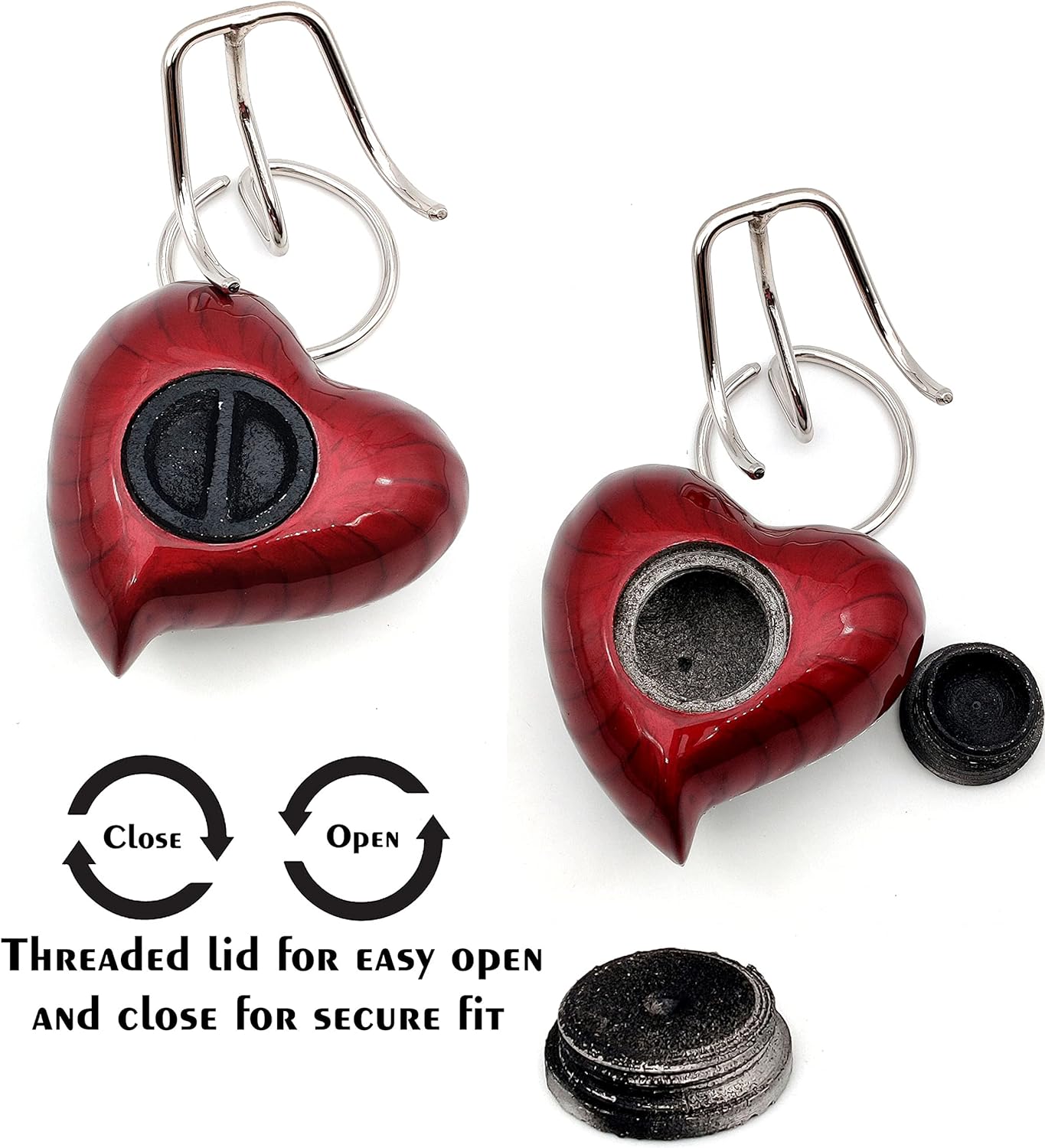 Heart Urn for Human Ashes | Red Religious Cross Cremation Urn | Mini Urn with Box & Stand | Heart-Shaped Memorial Keepsake | Honor Your Loved One - Image 4