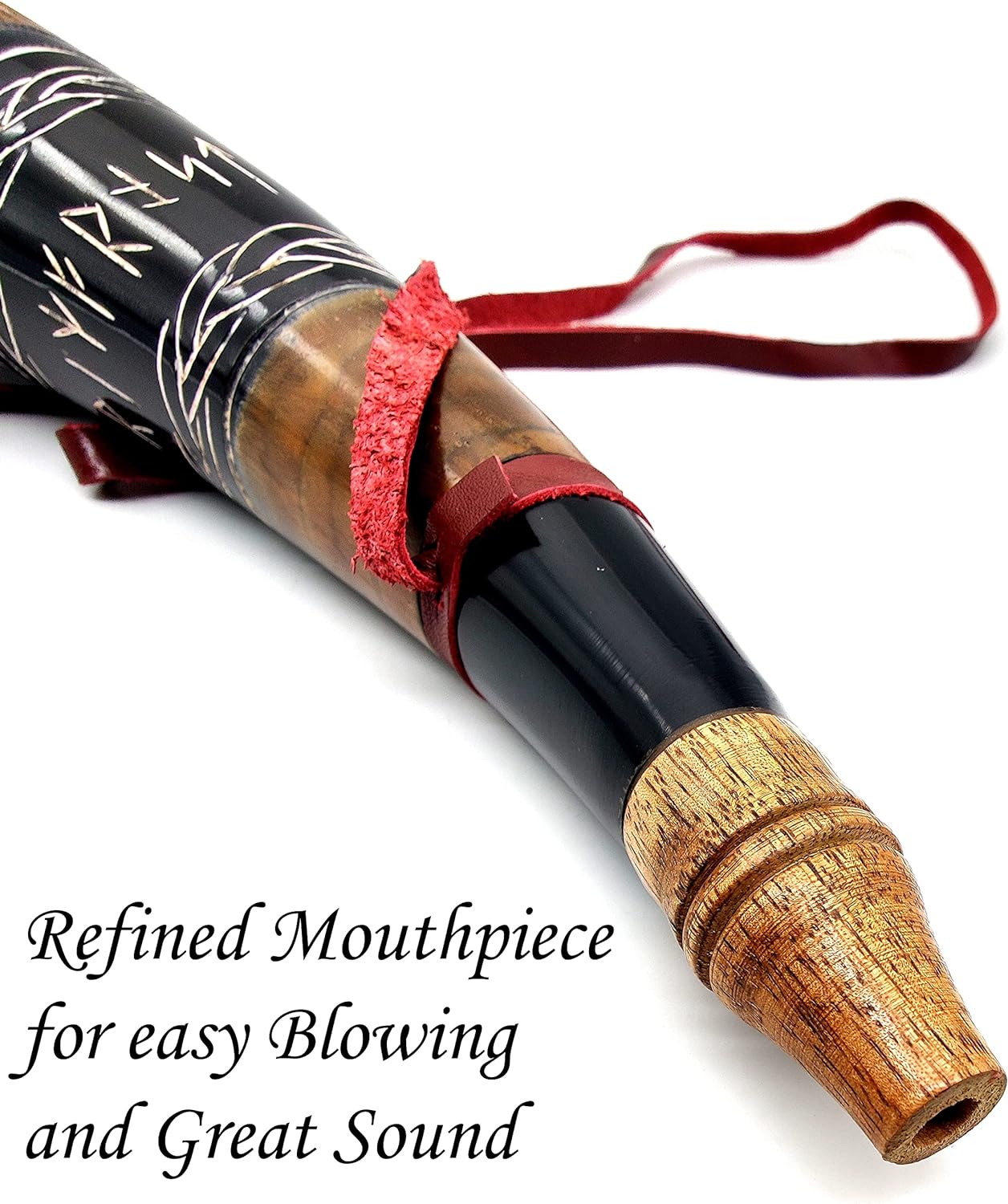 Viking Blowing Cow Horn Whistle - Medieval Buffalo Sounding Horn - Norse Cattle Bugle - Hunting Tool with Resonating Sound - Image 3