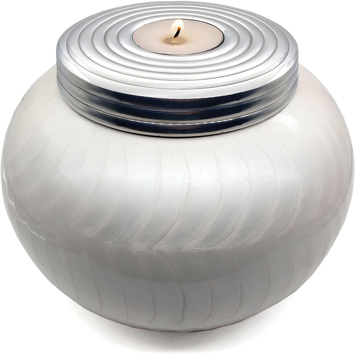 White Candle Cremation Urn | Modern Decorative Memorial Urn for Human Ashes | Suitable for Funeral, Burial, Columbarium, or Home | Includes Velvet Bag - Image 3