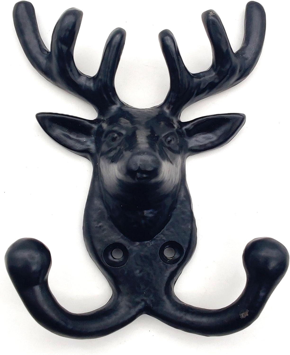 Deer Antler Wall Mount Coat Rack - Heavy Duty Cast Iron Key and Coat Hook, Vintage Antique Animal Collection.