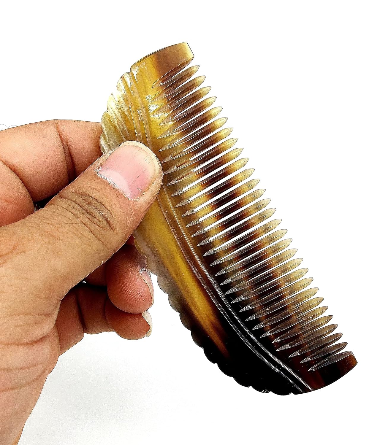 Ox Horn Comb - 100% Handmade Fine Tooth Pocket Comb, Anti-Static Natural Horn for Detangling & Massage ( 4.5 inch ) - Image 4