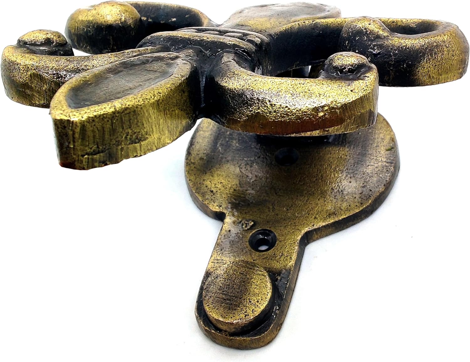 Fleur De Lis Victorian Style Doorbell - Handcrafted Cast Iron Door Knocker, Decorative Hardware for Doors - Image 2