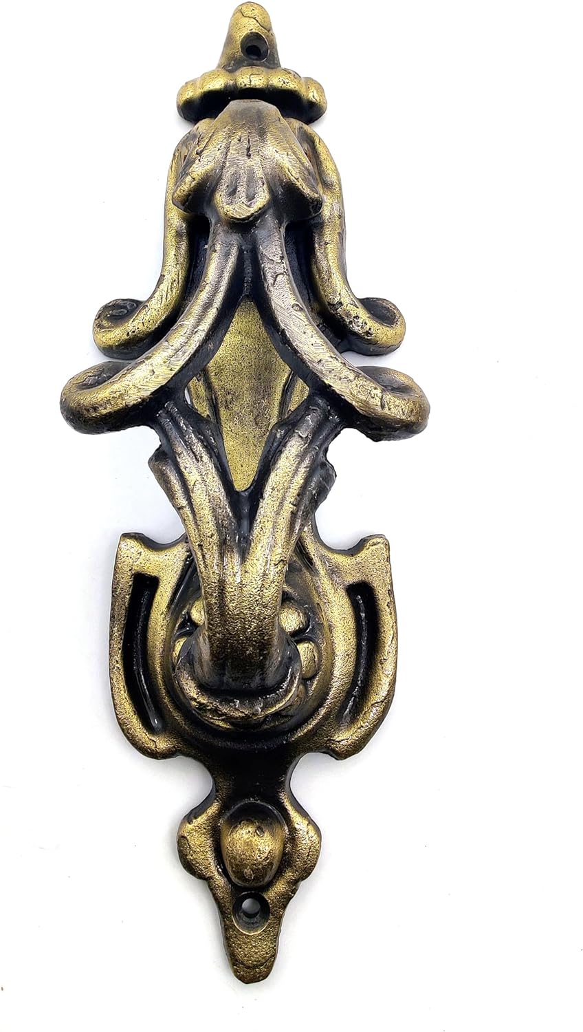 Victorian Antique Style Cast Iron Door Knocker - Handcrafted Decorative Hardware for Doors