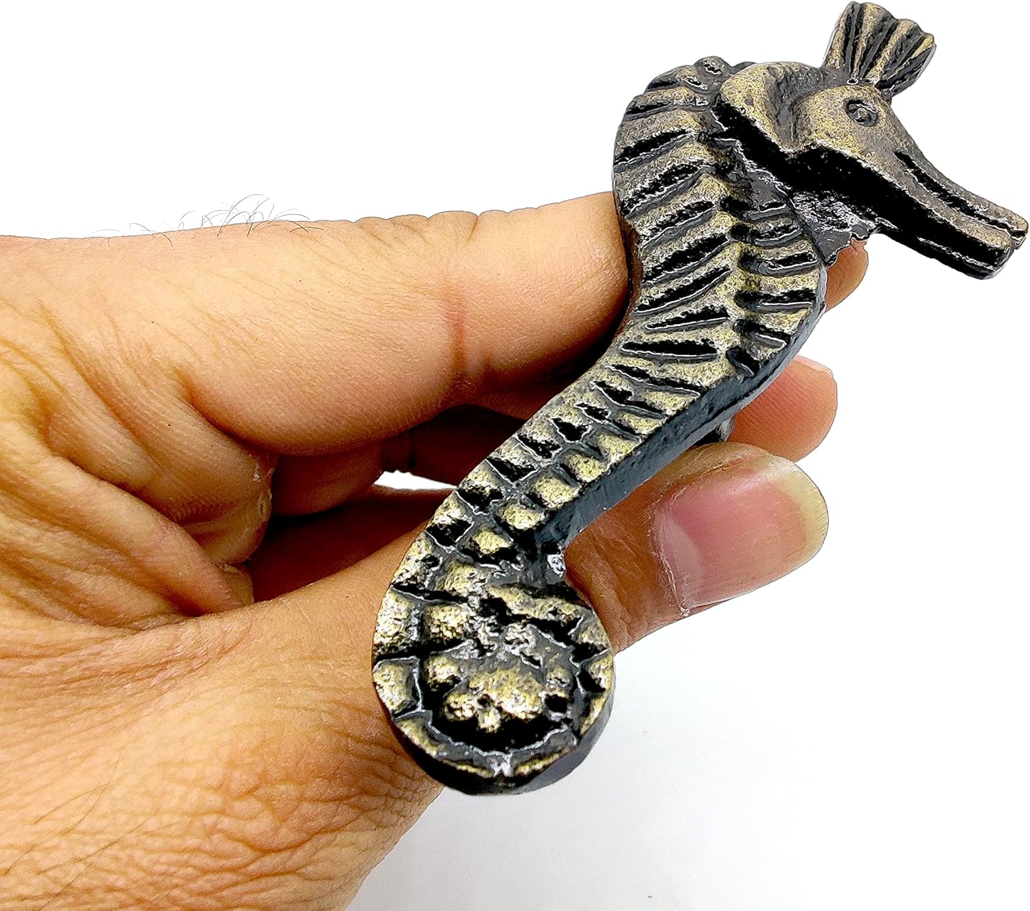 Retro Cast Iron Sea Horse Drawer Pulls – 2 Pack Handles for Cabinets, Dressers, Wardrobes & Kitchen Cupboards - Image 3