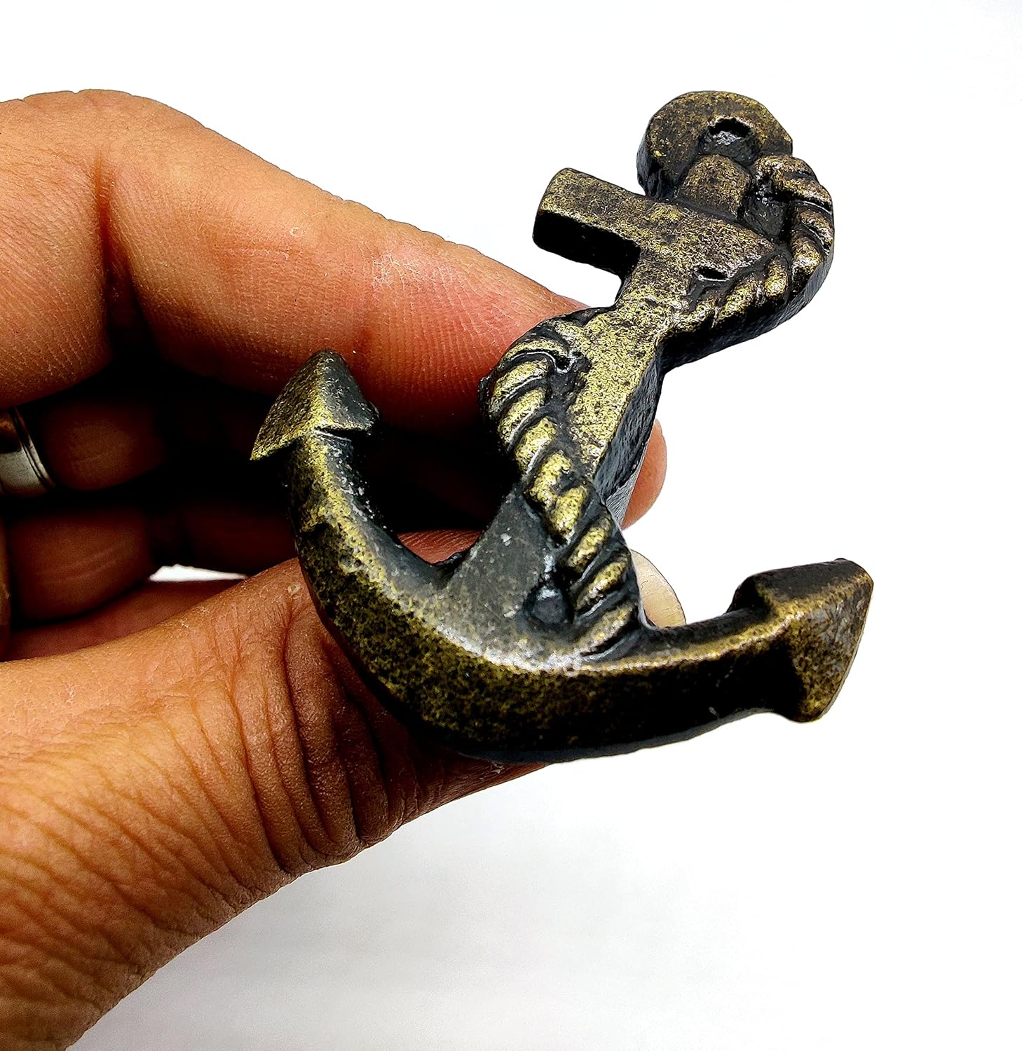 Ship Anchor Cast Iron Door Knobs/Drawer Pulls – Set of 2 Handmade Cabinet, Wardrobe & Kitchen Cupboard Knobs - Image 2