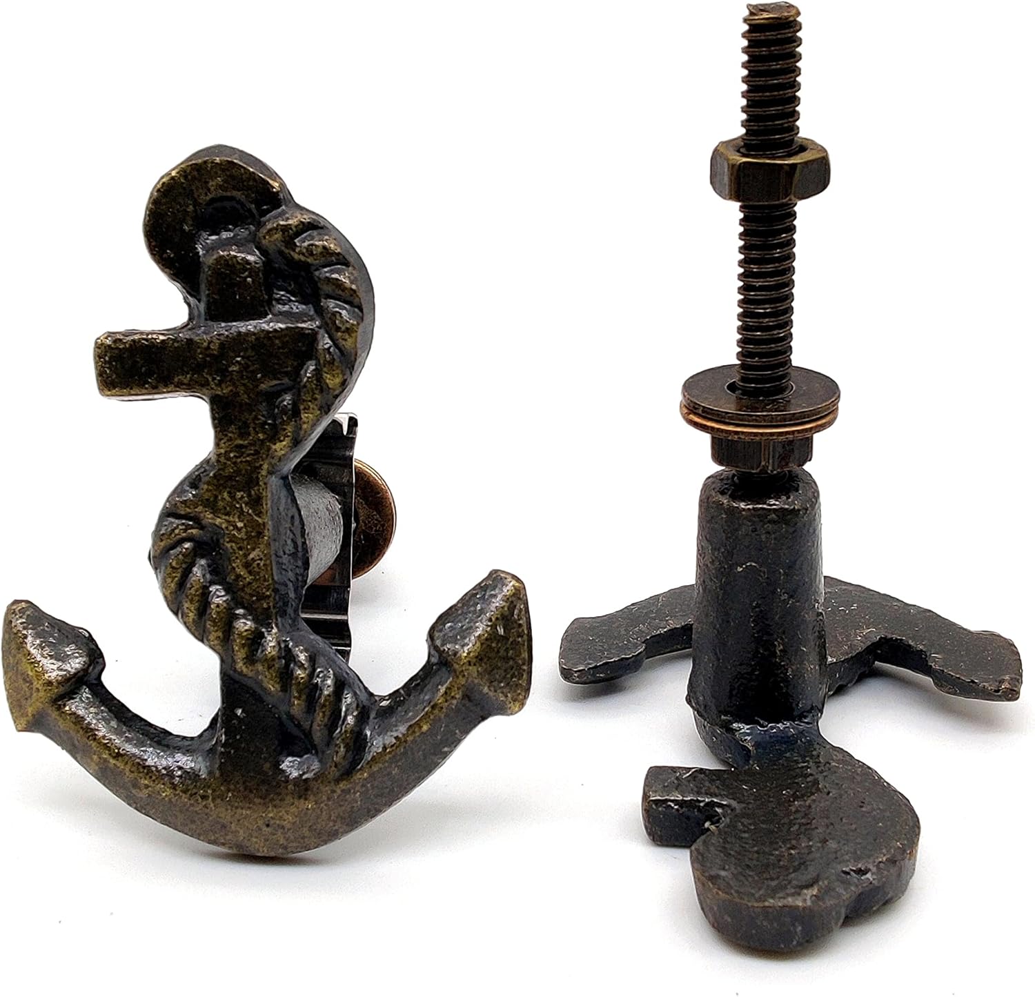 Ship Anchor Cast Iron Door Knobs/Drawer Pulls – Set of 2 Handmade Cabinet, Wardrobe & Kitchen Cupboard Knobs - Image 3