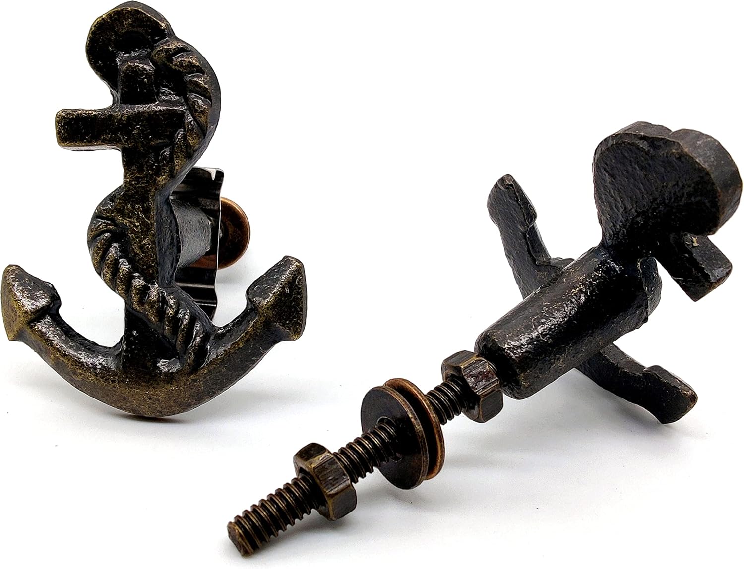 Ship Anchor Cast Iron Door Knobs/Drawer Pulls – Set of 2 Handmade Cabinet, Wardrobe & Kitchen Cupboard Knobs - Image 5