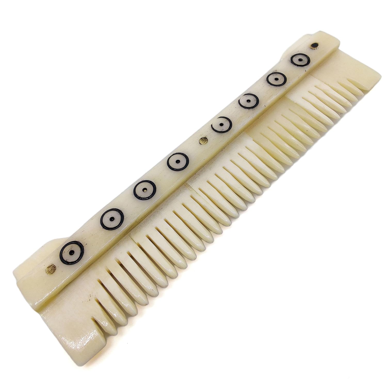 5-Inch Authentic Bone Comb - Hand-Carved Fine-Tooth Pocket Comb for Gentle Hair Care, Eco-Friendly Viking Style